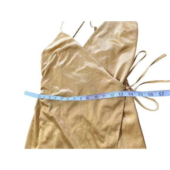 Revolve NBD Esperanza Wrap Dress Spaghetti Straps Side Slit Open Back Prom Glam - Picture 11 of 16